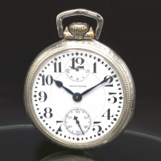 23 Jewel Waltham Vanguard Railroad Pocket Watch with Wind Indicator CA1918